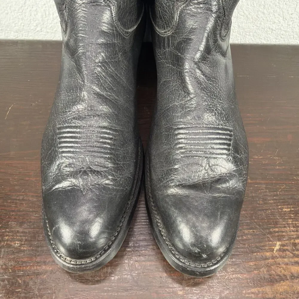 Olathe Boot Company Black Leather Calfskin Cowboy Western Boots Men's 11 A